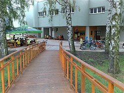 Hotels kiosk located on cycling path